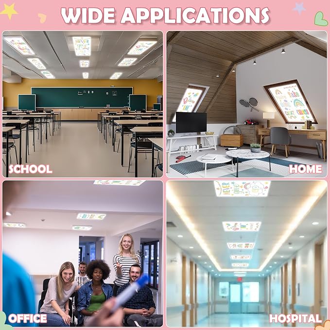 8Pcs Fluorescent Light Covers for Classroom Ceiling Lights, 4 x 2 Feet - Image 8