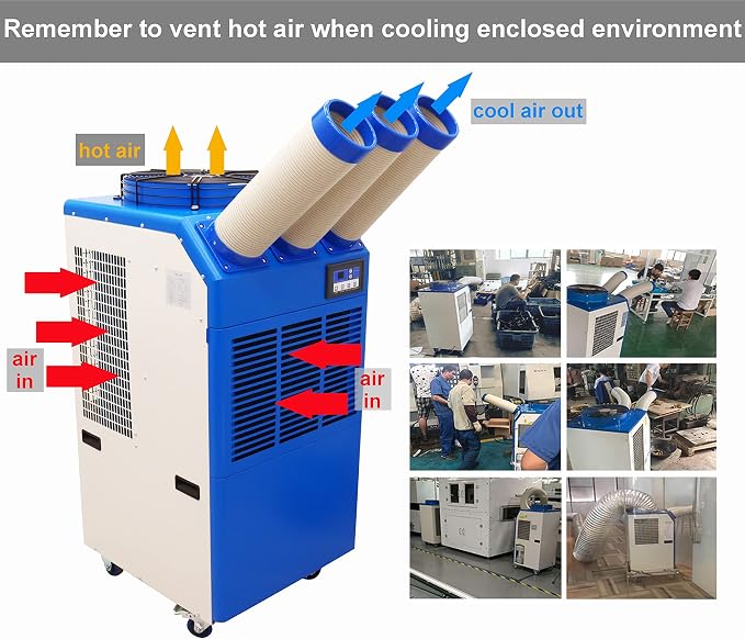 TECHTONGDA Industrial Spot Cooler Mobile Air Conditioner Outdoor Cooling - Image 2