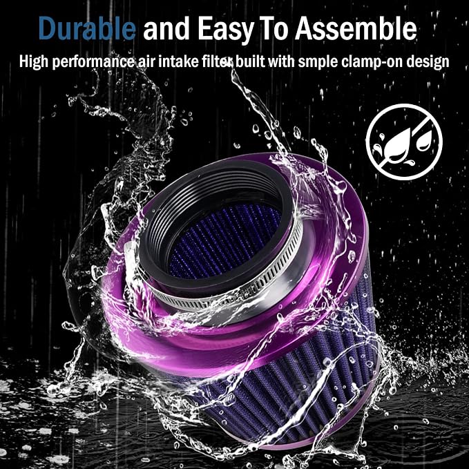 Universal Clamp-On Air Intake Filter, High Performance, Washable Filter - Image 6