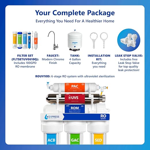 Express Water Reverse Osmosis Ultraviolet Water Filtration System – 100 GPD - Image 6