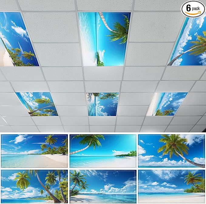 6 Pcs Fluorescent Light Covers by Wiooffen