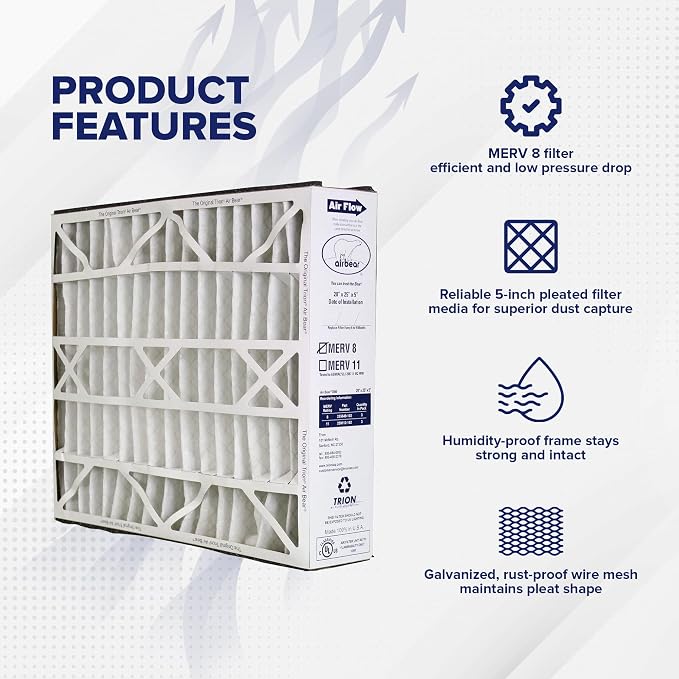 Trion 255649-102 Air Bear 20 x 25 x 5 Inch MERV 8 High Performance Air Purifier - Image 2