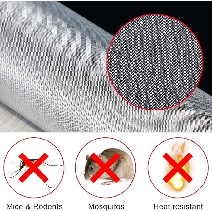 Stainless Steel Woven Wire Mesh Roll 60/120 Mesh, 304 Fine Filter Screen Cloth - Image 2