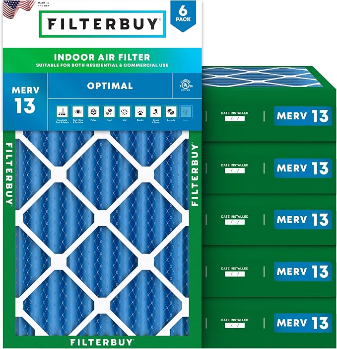 Filterbuy 10x30x4 Air Filter MERV 13 Optimal Smoke & Allergy Defense, by Filterbuy