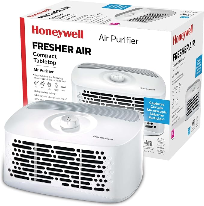 Honeywell Air Purifier for Home, 465 Ft² in 1 hour, Dual Action Filter by HoneywellPluggedIn