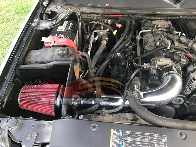Cold Air Intake System with Heat Shield Kit + Filter Combo RED Compatible - Image 7
