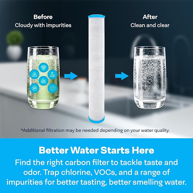 SpiroPure 20x2.5 10 Micron Carbon Block Water Filter EPM-20 CB-25-2010 - Image 9