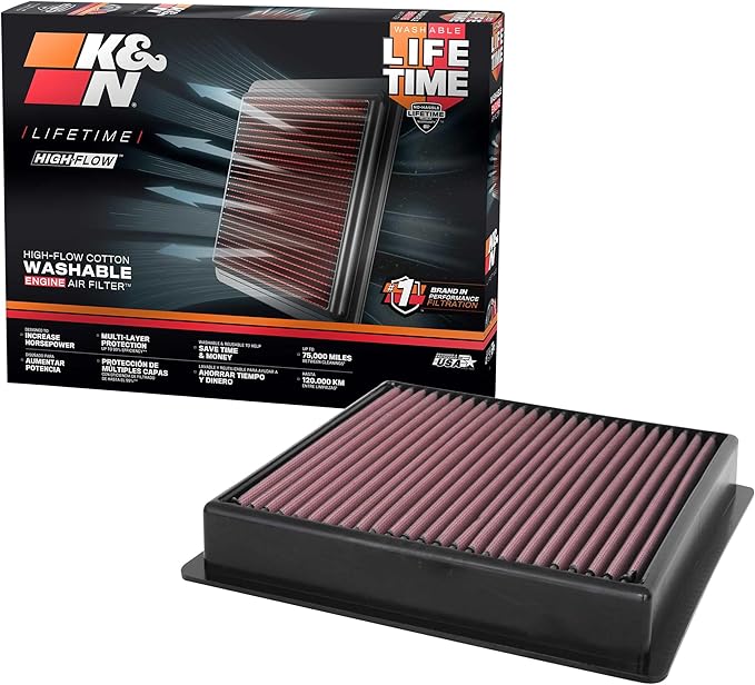K&N Performance Diesel High-Flow Lifetime Engine Air Filter: Increase Power: by KNEngineeringInc