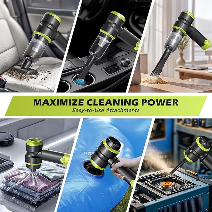 Handheld Car Vacuum with 15000PA Power, 4 in 1 Powerful Cordless Vacuum Cleaner - Image 4