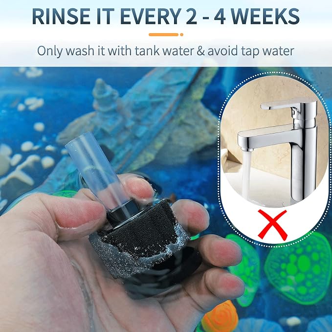 Pawfly Aquarium Nano Bio Sponge Filter Quiet Betta Fry Shrimp Foam Filter Kit - Image 6
