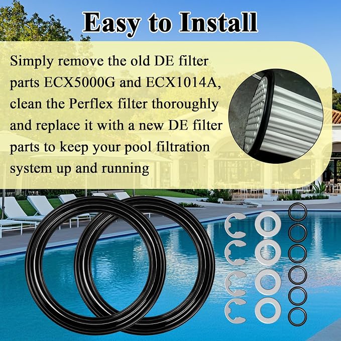 2 Pcs Diaphragm Gasket, Fits Hayward Perflex DECX5000G, EC50AC Series Extended - Image 6