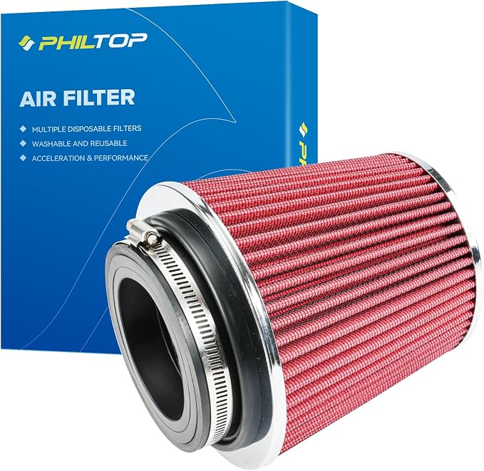 PHILTOP Universal Clamp-On Air Intake Filter, Replacement Air Filter: High Flow by PHILTOP