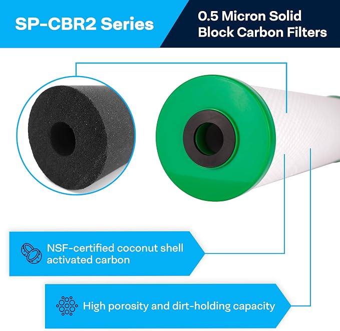 SpiroPure SP-CBR2-20BB 20x4.5 0.5 Micron NSF Certified Coconut Shell Carbon - Image 2