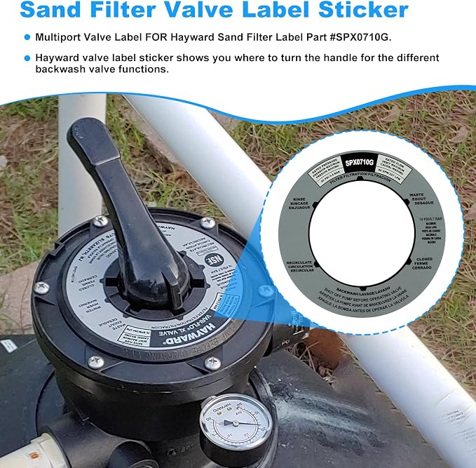 JIOTAR SPX0710G Sand Filter Valves Label Sticker Replacement Hayward Pool - Image 4