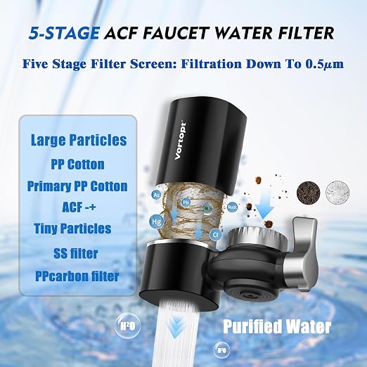 Vortopt Faucet Filter, NSF Certified, 400 Gallon High Efficiency Water - Image 5