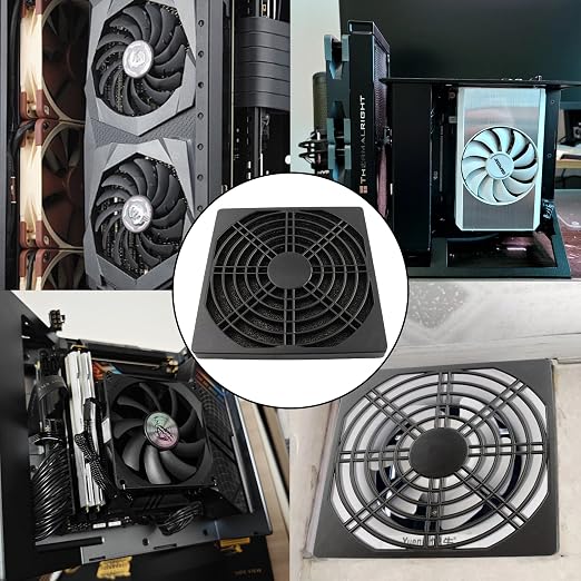 4 Pcs 120mm Black Square Plastic Cooling Fan Filter Cover, Dust Screen - Image 5