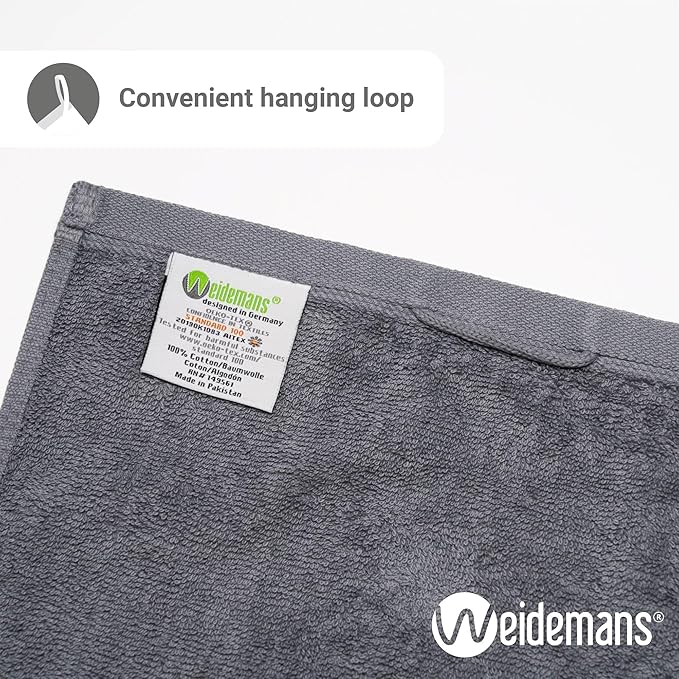 100% Cotton Washcloths Set 13” x 13” | Dark Grey Towels | Set of 6 Ultra Soft and Highly Absorbent Washcloths Sets for Bathroom, Gym, Spa | Machine Washable Face Towel