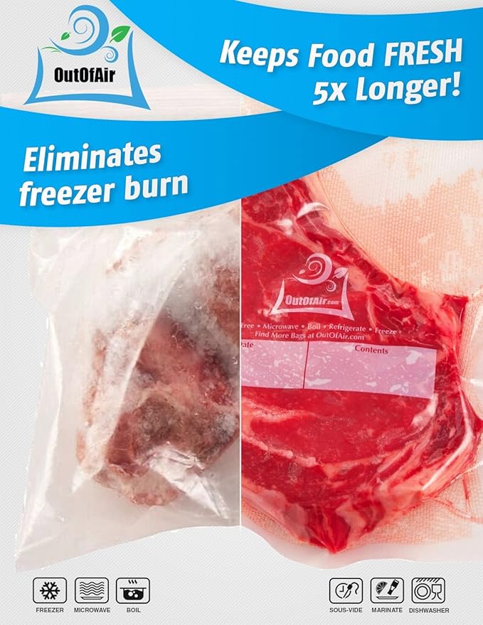 8" x 25' Rolls - BULK 8 Pack OutOfAir Vacuum Sealer Rolls Works - Image 7
