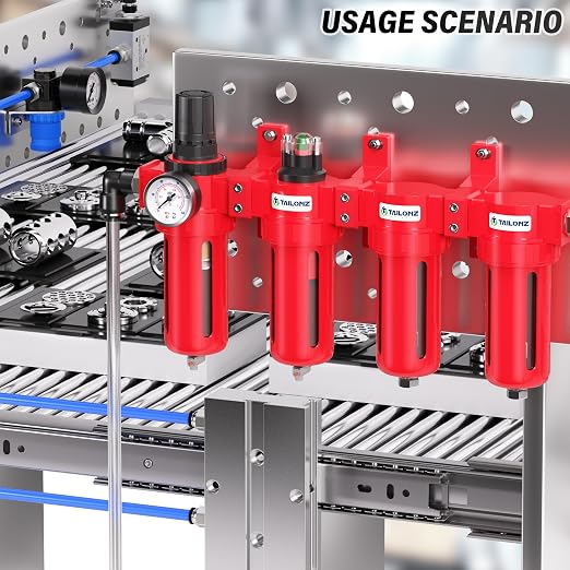 TAILONZ PNEUMATIC 0-150PSI 3/8 Inch NPT Red Industrial Grade 4 Stage Air Drying - Image 4
