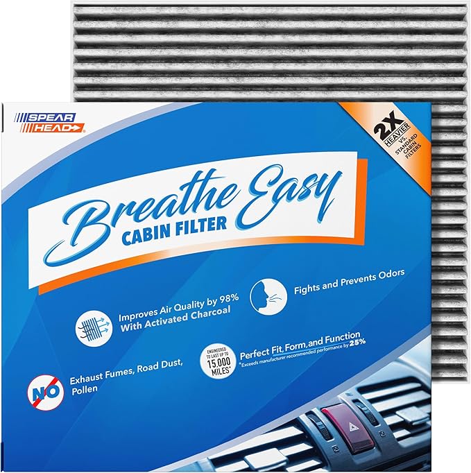 Spearhead Odor Defense Breathe Easy AC & Heater Cabin Filter | Fits 2017-2025 by SPEARHEAD