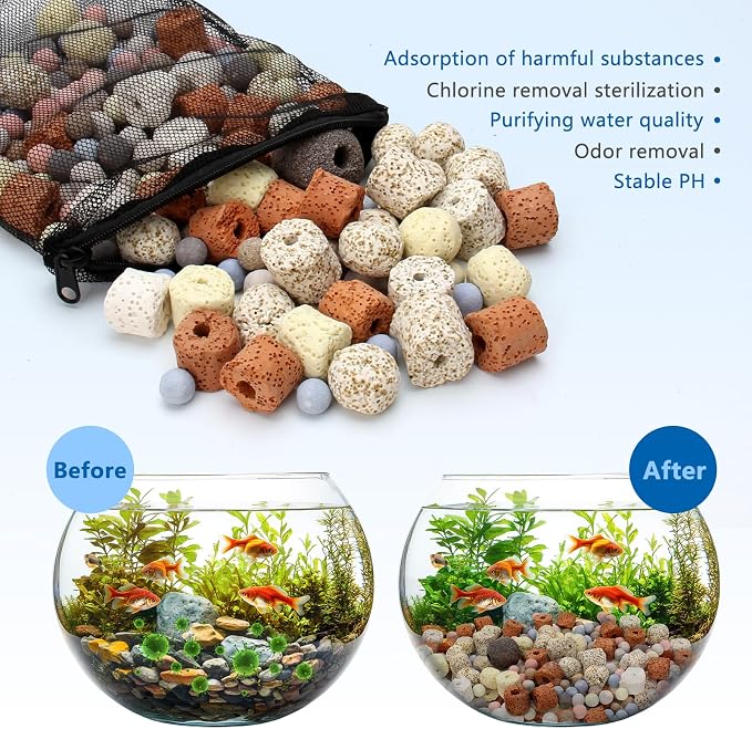 Bio Aquarium Filter Media, Bio Ceramic Ring Balls Media Set - Image 4