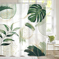 Sage Green Boho Shower Curtain Extra Long Modern Abstract Tropical Leaves Bohemian Gold Palm Leaf Mid Century 72Wx84H Bathroom Decor Geometric Plant Bath Curtain Fabric Polyester 12 Pack Hooks