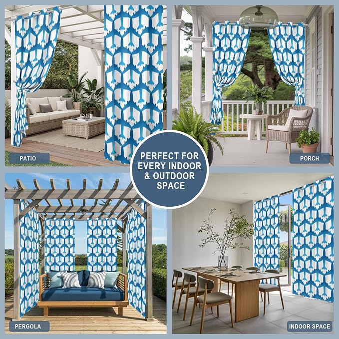Blue Aircraft Waterproof Outdoor Curtains - Image 5