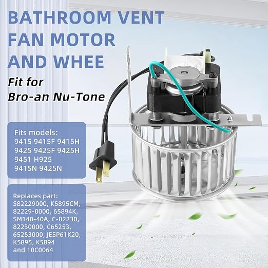 【Upgrade 100% Copper】 82229000 Bathroom Vent Fan Motor and Wheel Fit - Image 5