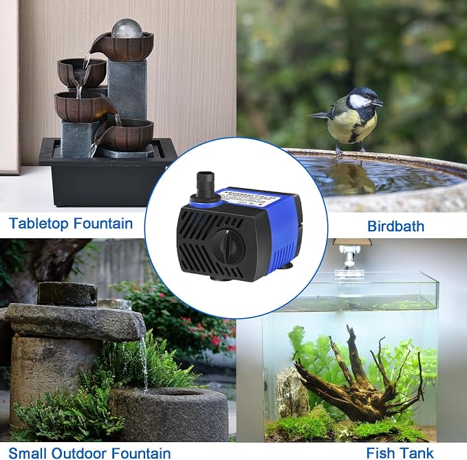 AQUANEAT Small Fountain Pump, 80 GPH Mini Submersible Water Pump - Image 6