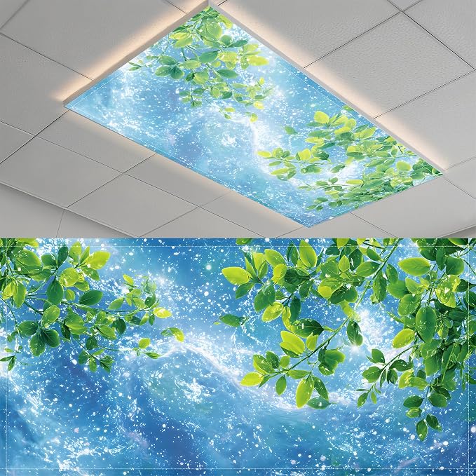 2 Pack Fluorescent Light Covers- 4 x 2 Feet Magnetic Ceiling Light Cover Room by BSFHH