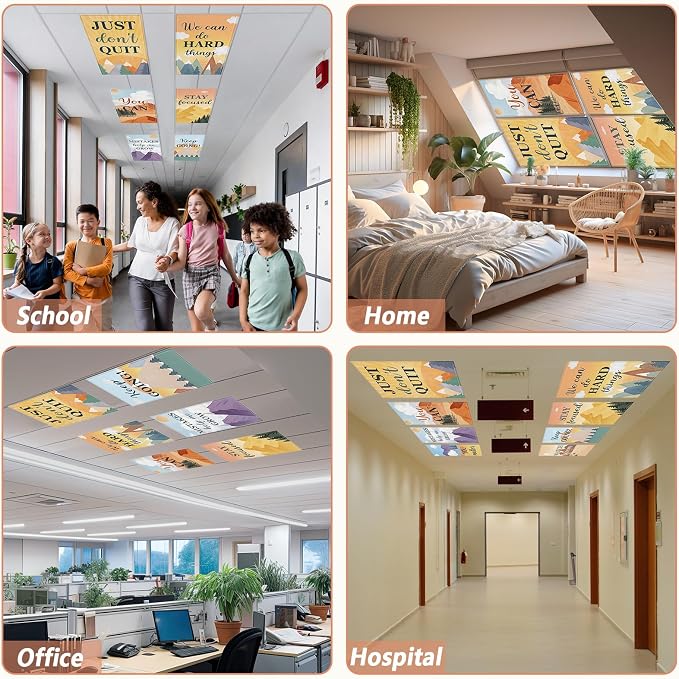 QOUBAI 6 Pcs Fluorescent Light Covers, 4 x 2 Ft Magnetic Light Filters Moving - Image 6