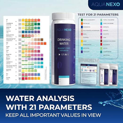21 Parameters, 125 + 20 Drinking Water Test Strips + 2 x Coliform Bacteria Test - Image 2