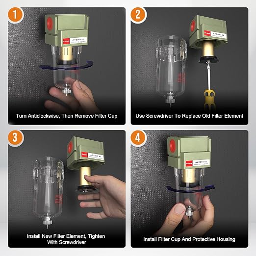 NPT 1/4 Air Pump Filter Pneumatic Water Trap - Image 6