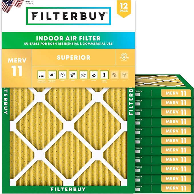 Filterbuy 24x28x1 Air Filter MERV 11 Superior Pet & Allergy Defense, by Filterbuy