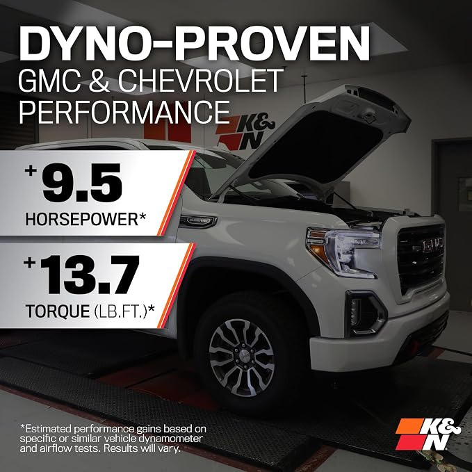 K&N Cold Air Intake System: Dry-Flow Air Filter, Increase Performance & Towing: - Image 3