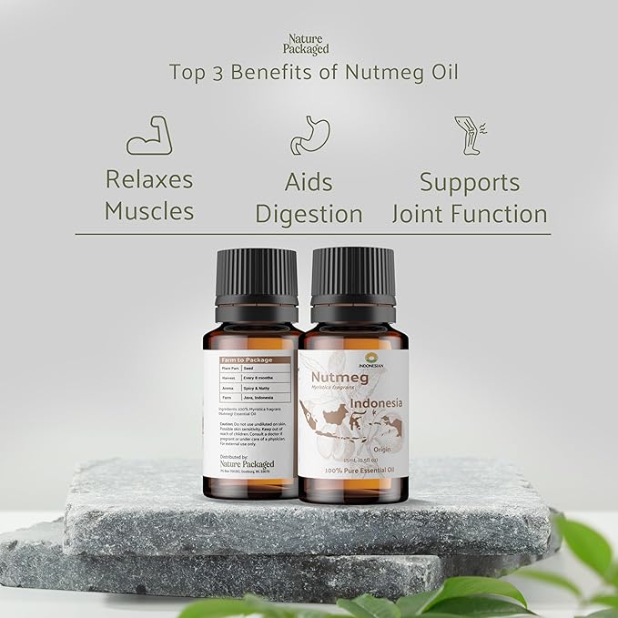 Nutmeg Essential Oil - Direct from Central Java, Indonesia - Pure Essential Oils for Diffusers, Muscle Relief and Aromatherapy | Premium Therapeutic Grade (15ml)