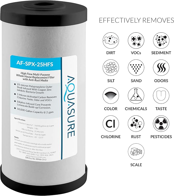 Aquasure Fortitude V2 Series AF-SPX-25HFS Sediment/Carbon/Siliphos Anti-Rust - Image 2