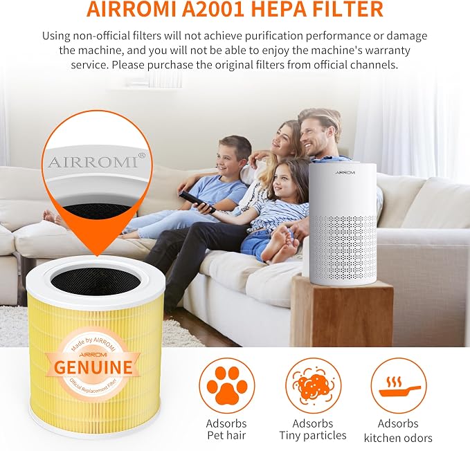 AIRROMI A2001 HEPA Air Purifier Replacement Filter: Original 3-in-1 Filter - Image 3