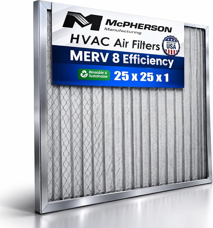 McPherson Reusable Air Filter 25x25x1 | Washable MERV 8 | Made in USA Metal by McPhersonManufacturing