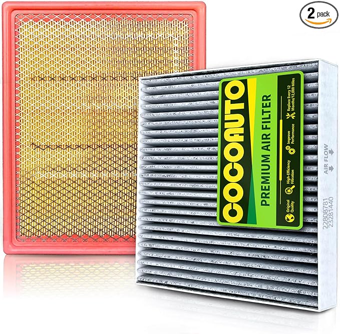 Cabin & Engine Air Filter Kit for Chevy Silverado 1500 GMC Sierra 1500 by COCOAUTO