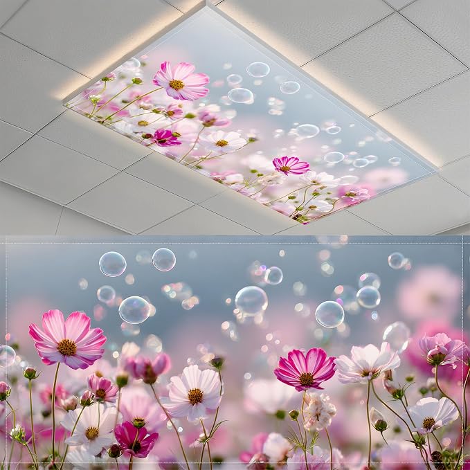 2 Pack Fluorescent Light Covers- 4 x 2 Feet Magnetic Ceiling Light Cover Room by BSFHH