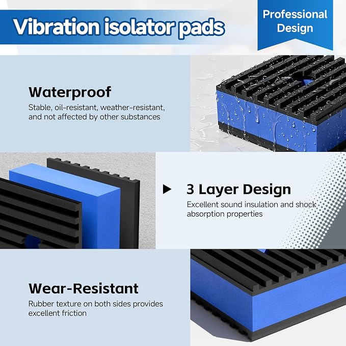 2" X 2" Anti Vibration Pads, Rubber Vibration Isolation Pads - Image 3