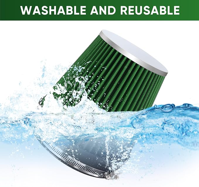 6" 152mm Cold Air Intake Filter Clamp-On Replacement High Flow Inlet Air Filter - Image 5