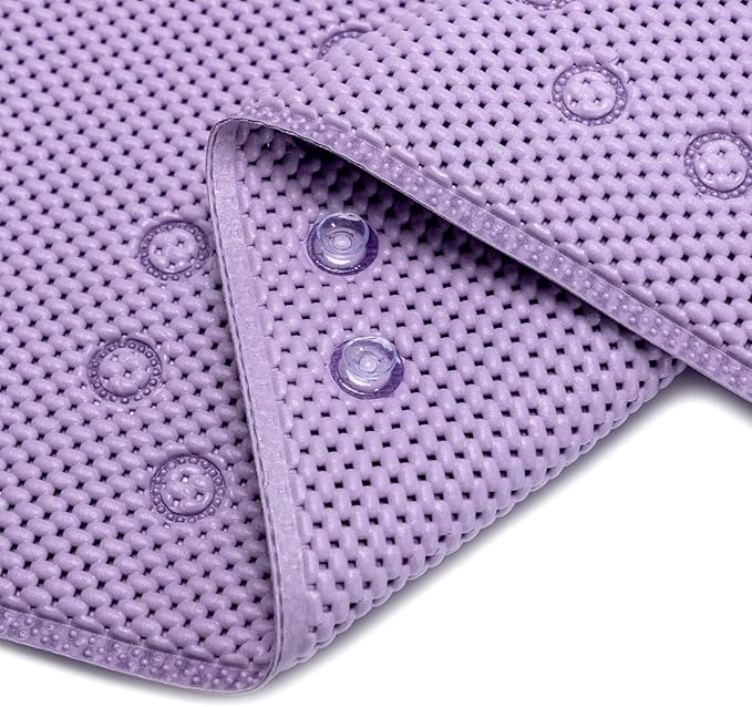 Double Layer Foam Non Slip Bathtub Mat 37x17in, More Comfortable and Thicker Tub Mat Than Ordinary Foam Shower Mat, Bath Mat for Tub with Suction for Comfort and Safety (P-Purple, 36'' x 17'')
