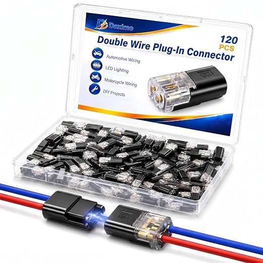 120 PCS Quick Connect Wire Connectors, No Wire Stripping by Daximo