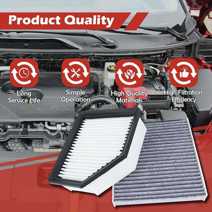 16546-6RA0A Engine Air Filter and 27277-6RC0A Cabin Air Filter kit Compatible - Image 5