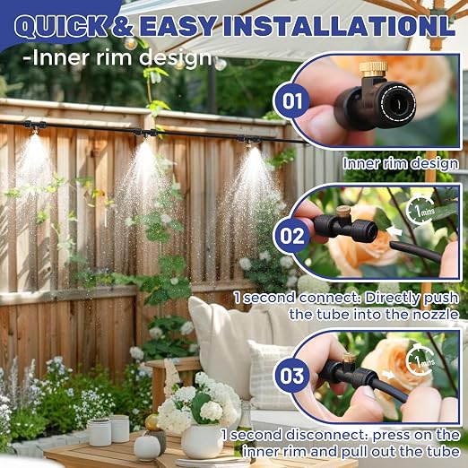 100FT Mister for Outside Patio Misting Cooling System, 100FT Misting Line+32 - Image 3