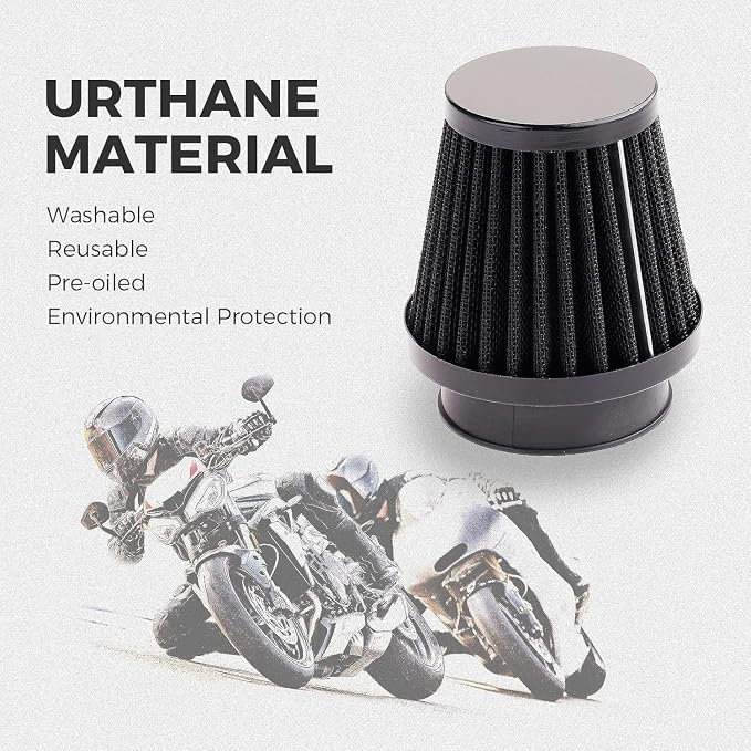 Mtsooning Motorcycle Pod Air Filter, 2.36" Round Tapered Intake Cleaner - Image 6