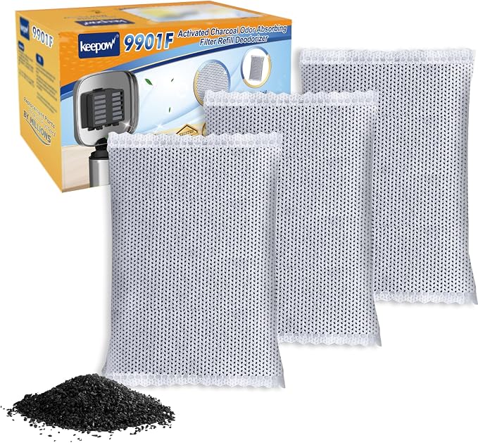 KEEPOW Activated Charcoal Odor Absorber, Trash Can Deodorizer, Diaper Pail by KEEPOW