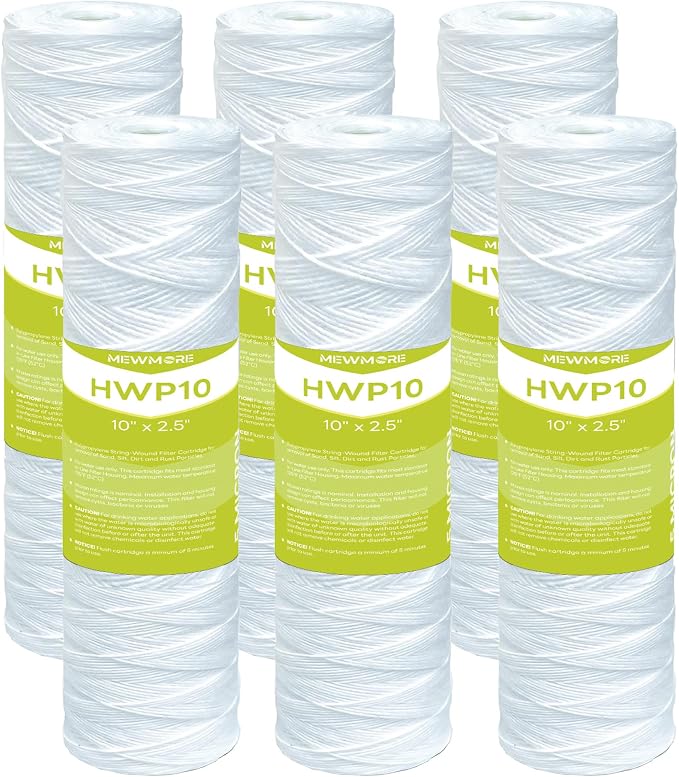 5 Micron Whole House Water Filter Cartridge, String Wound Sediment Filters by MewMore